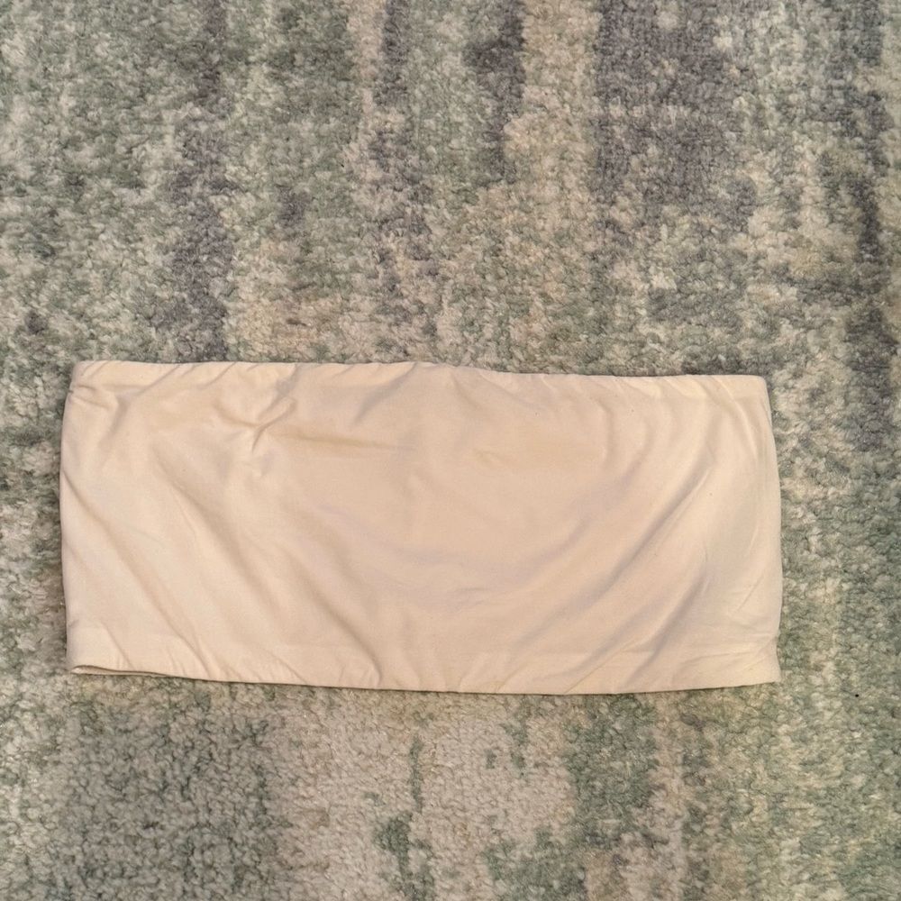 Beige Strapless Bandeau Top